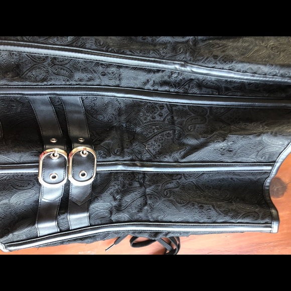 !!SOLD!! GOTH BROCADE OVERBUST CORSET 2XL - Picture 2 of 4